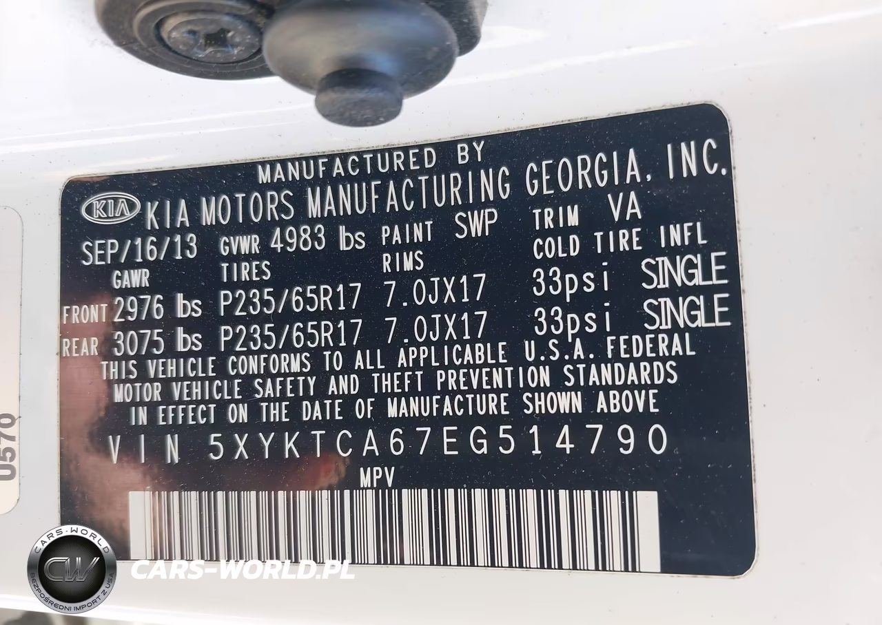 2014 Kia Sorento Lx VIN:5XYKTCA67EG514790 - 9