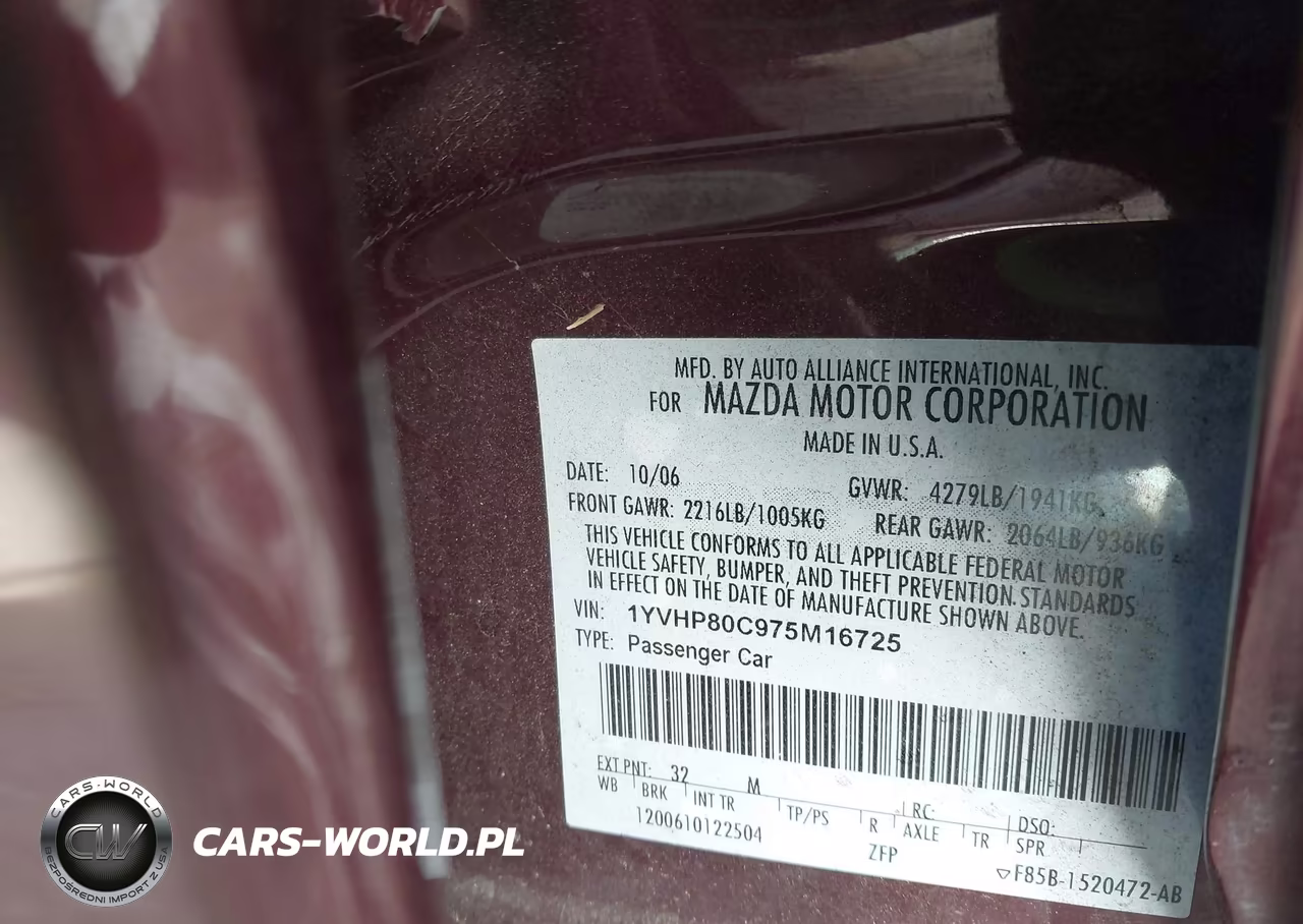 2007 Mazda Mazda6 I Sport Ve VIN:1YVHP80C975M16725 - 9