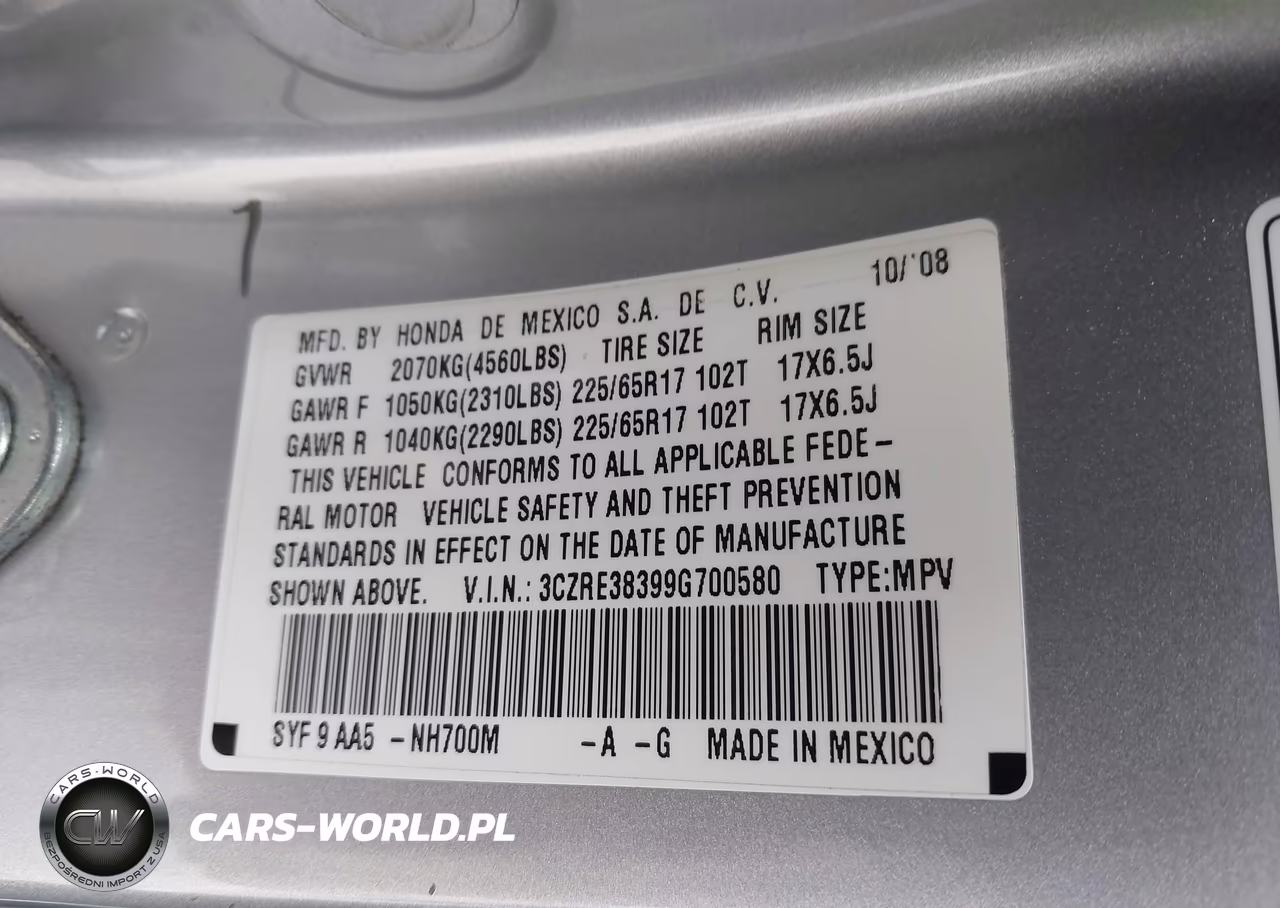 2009 Honda Cr-V Lx VIN:3CZRE38399G700580 - 9