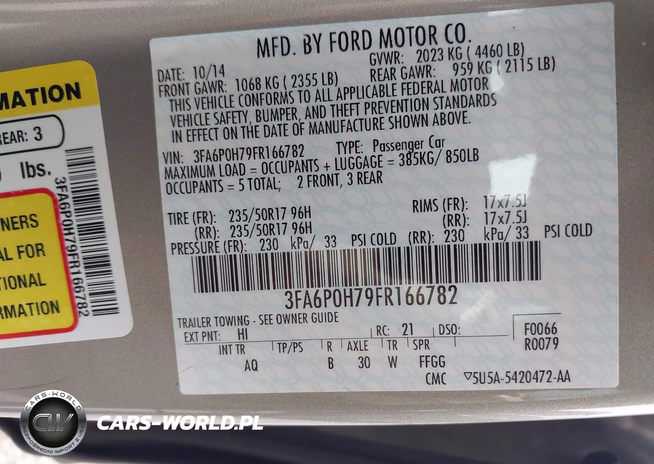 2015 Ford Fusion Se VIN:3FA6P0H79FR166782 - 9
