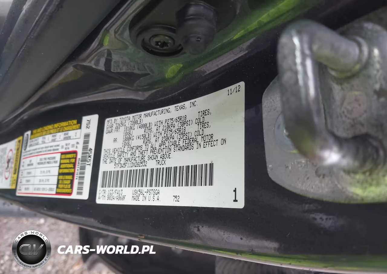 2013 Toyota Tundra Grade 5.7L V8 VIN:5TFDW5F11DX282532 - 9