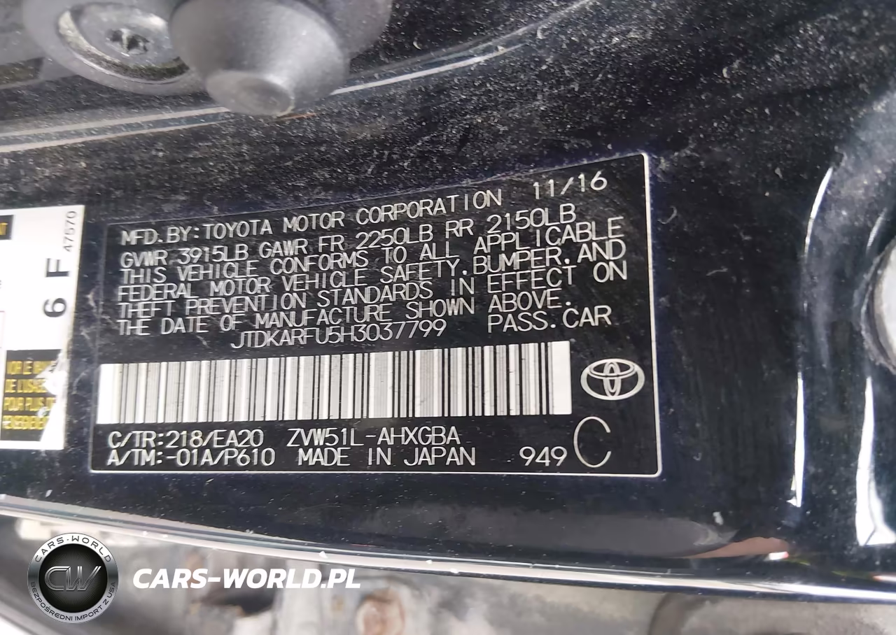 2017 Toyota Prius Four VIN:JTDKARFU5H3037799 - 9