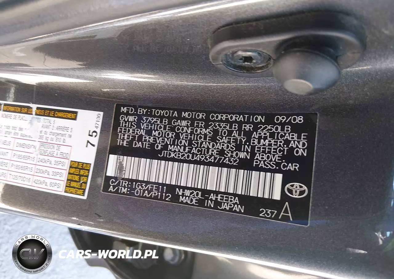 2009 Toyota Prius VIN:JTDKB20U493477432 - 9