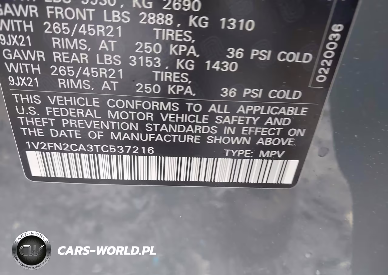 2026 Volkswagen Atlas Sel Premium R-Line VIN:1V2FN2CA3TC537216 - 9