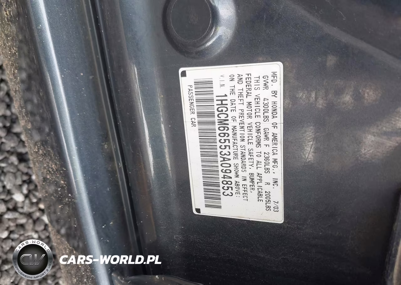 2003 Honda Accord 3.0 Ex VIN:1HGCM66553A094853 - 9