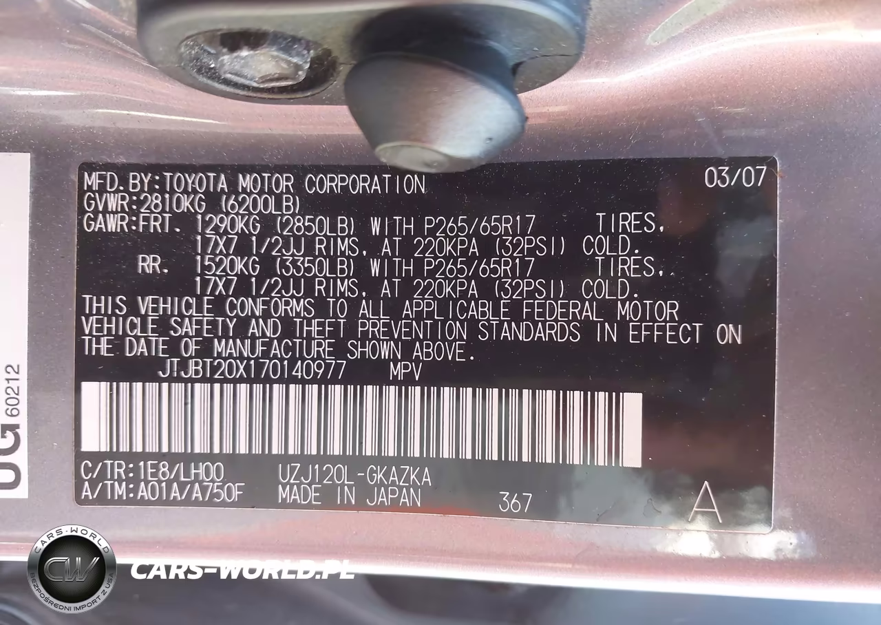 2007 Lexus Gx 470 VIN:JTJBT20X170140977 - 9