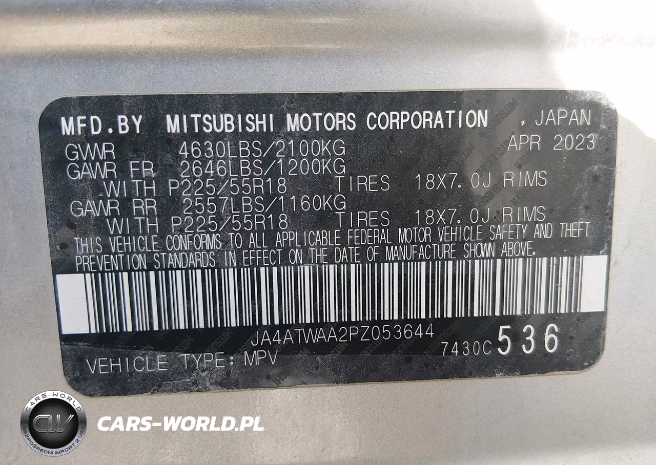 2023 Mitsubishi Eclipse Cross Sel S-Awc VIN:JA4ATWAA2PZ053644 - 9