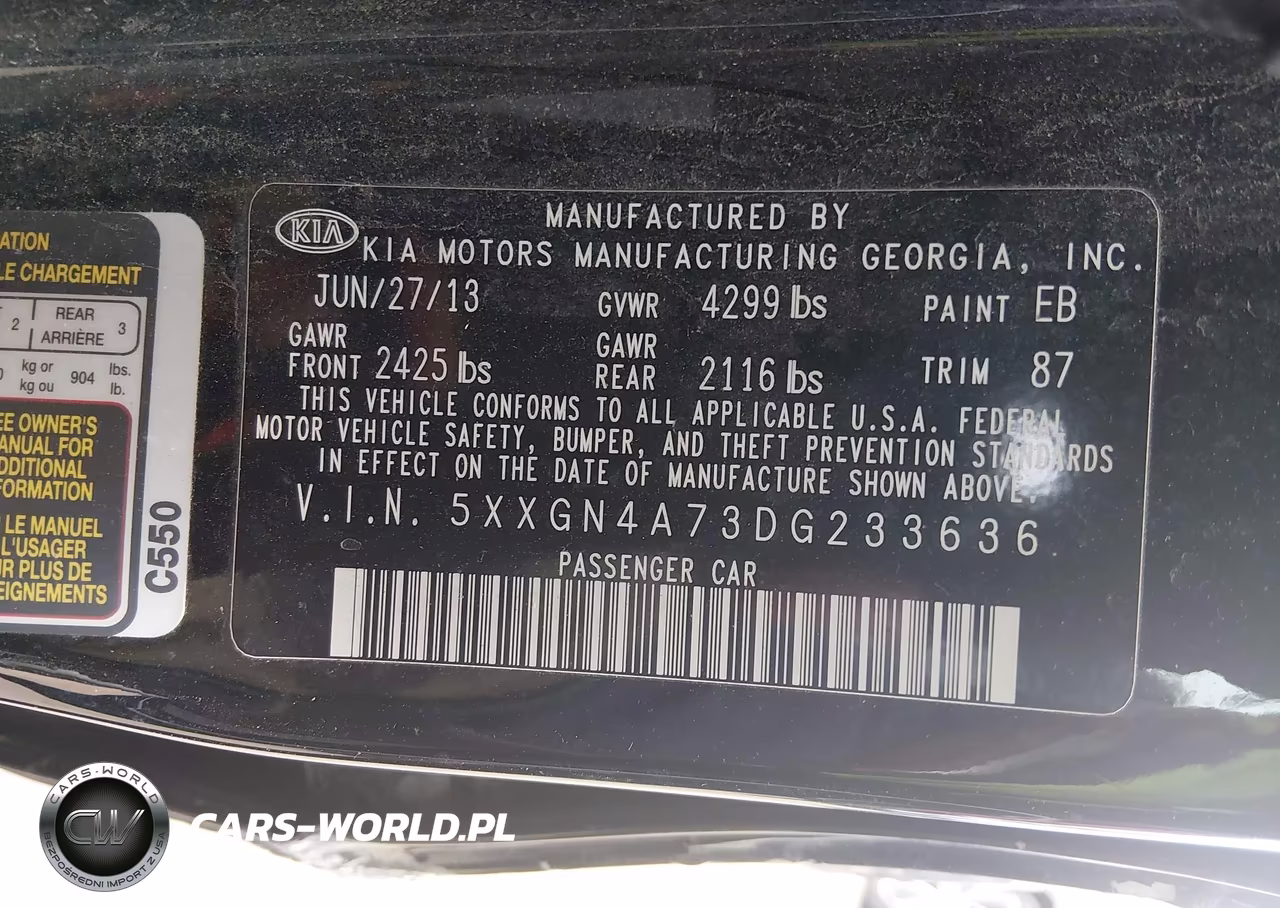 2013 Kia Optima Ex VIN:5XXGN4A73DG233636 - 9