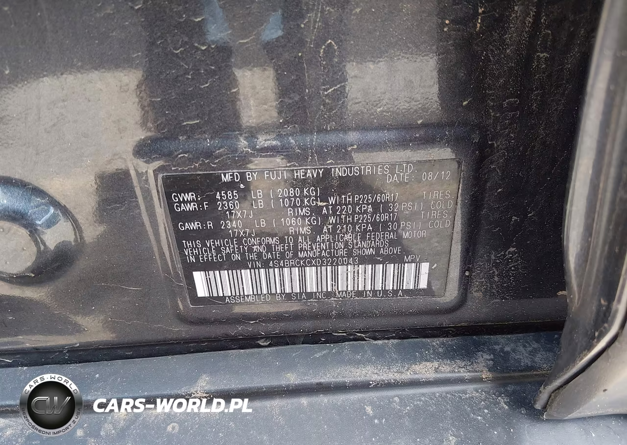 2013 Subaru Outback 2.5I Limited VIN:4S4BRCKCXD3220043 - 9