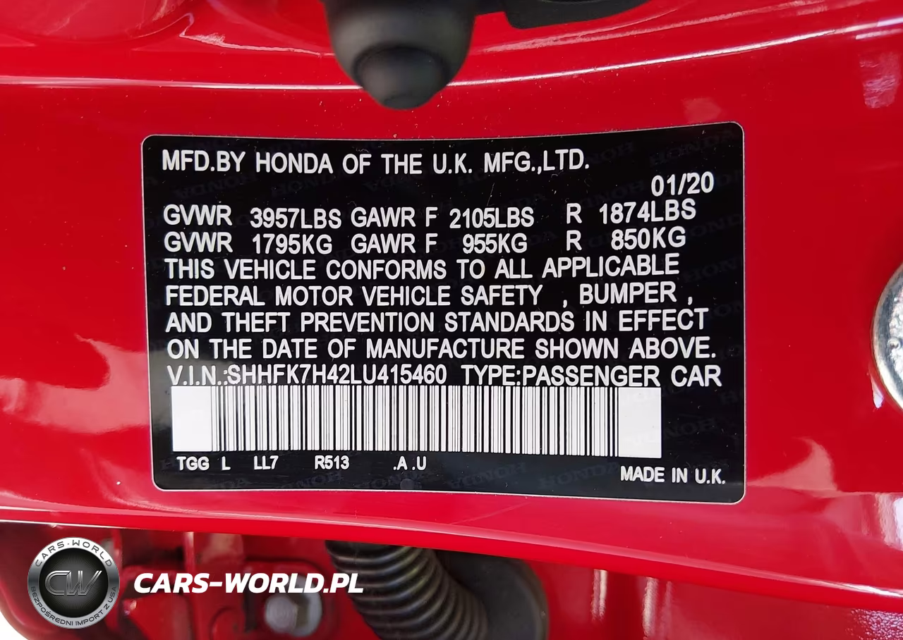 2020 Honda Civic Sport VIN:SHHFK7H42LU415460 - 9