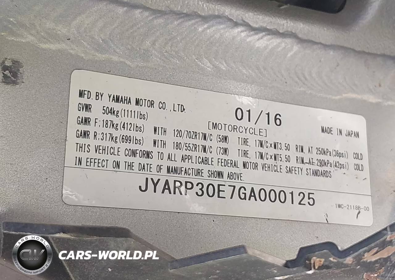 2016 Yamaha Fjr1300 Ae VIN:JYARP30E7GA000125 - 10