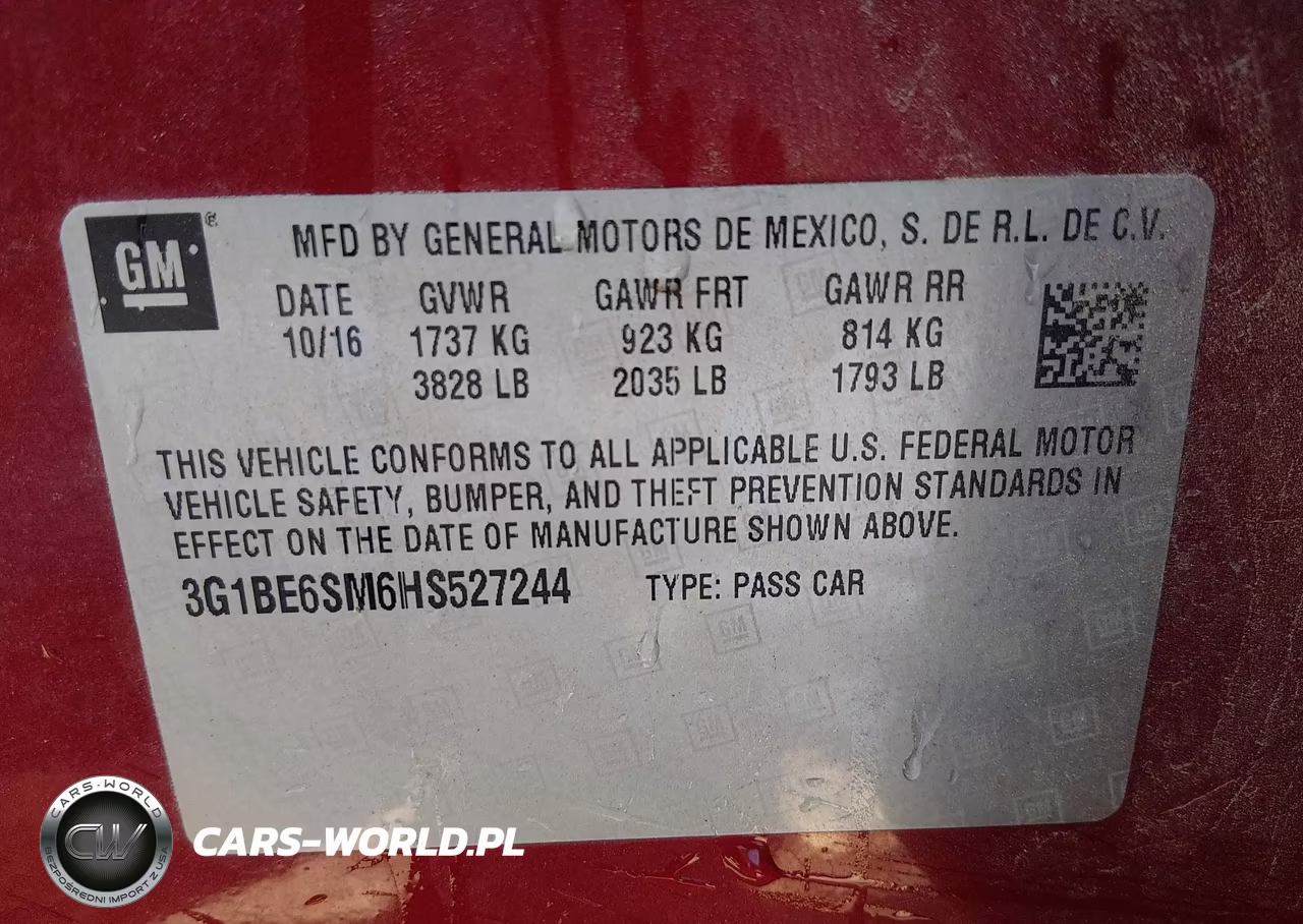 2017 Chevrolet Cruze Lt Auto VIN:3G1BE6SM6HS527244 - 9