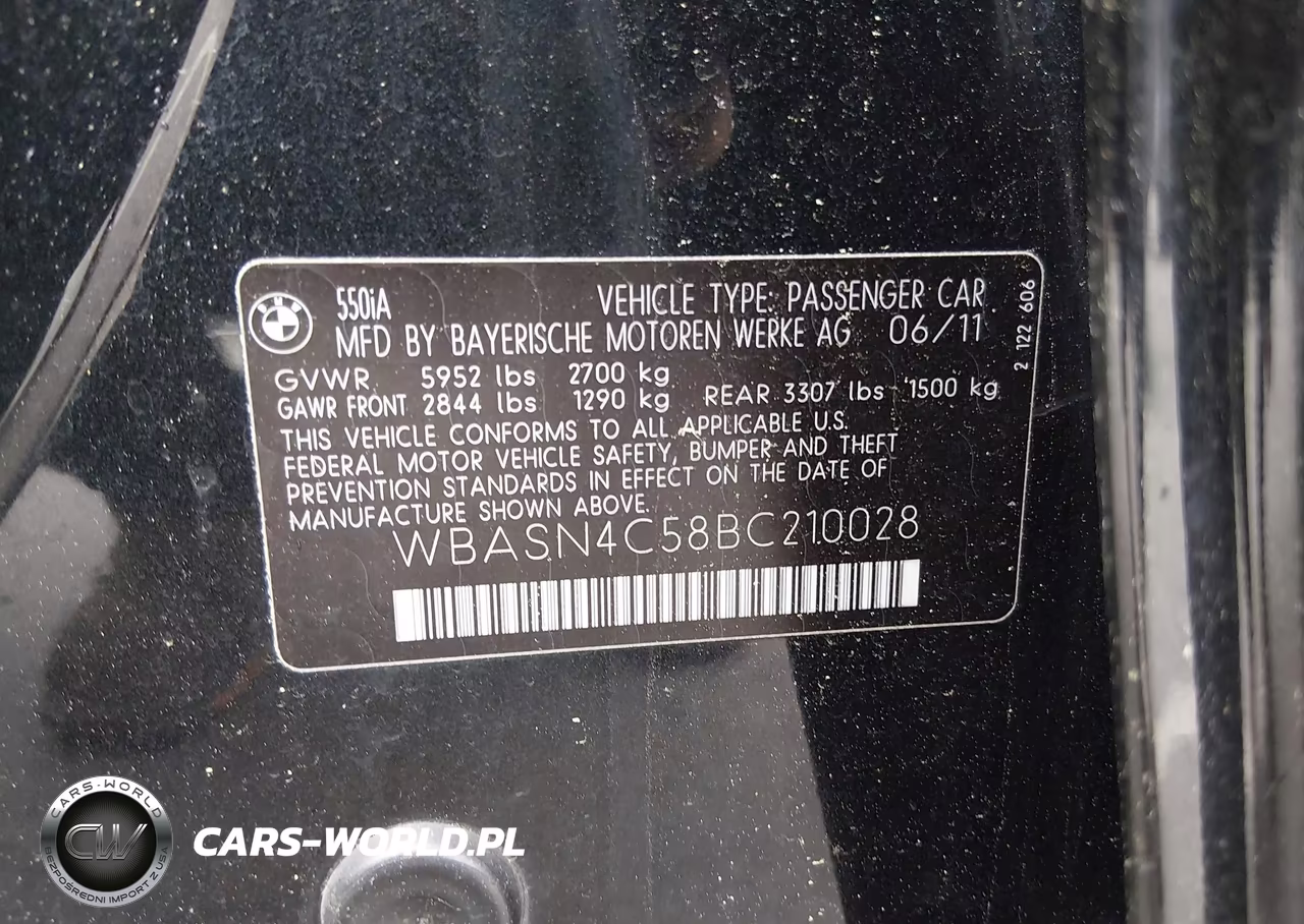 2011 BMW 550I Gran Turismo VIN:WBASN4C58BC210028 - 9