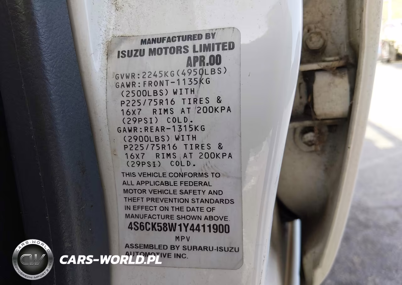2000 Honda Passport Ex-Lx VIN:4S6CK58W1Y4411900 - 9