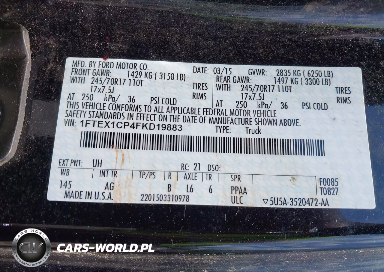 2015 Ford F-150 Xl VIN:1FTEX1CP4FKD19883 - 9