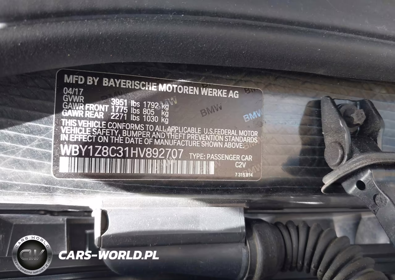 2017 BMW I3 94 Ah W-Range Extender VIN:WBY1Z8C31HV892707 - 9