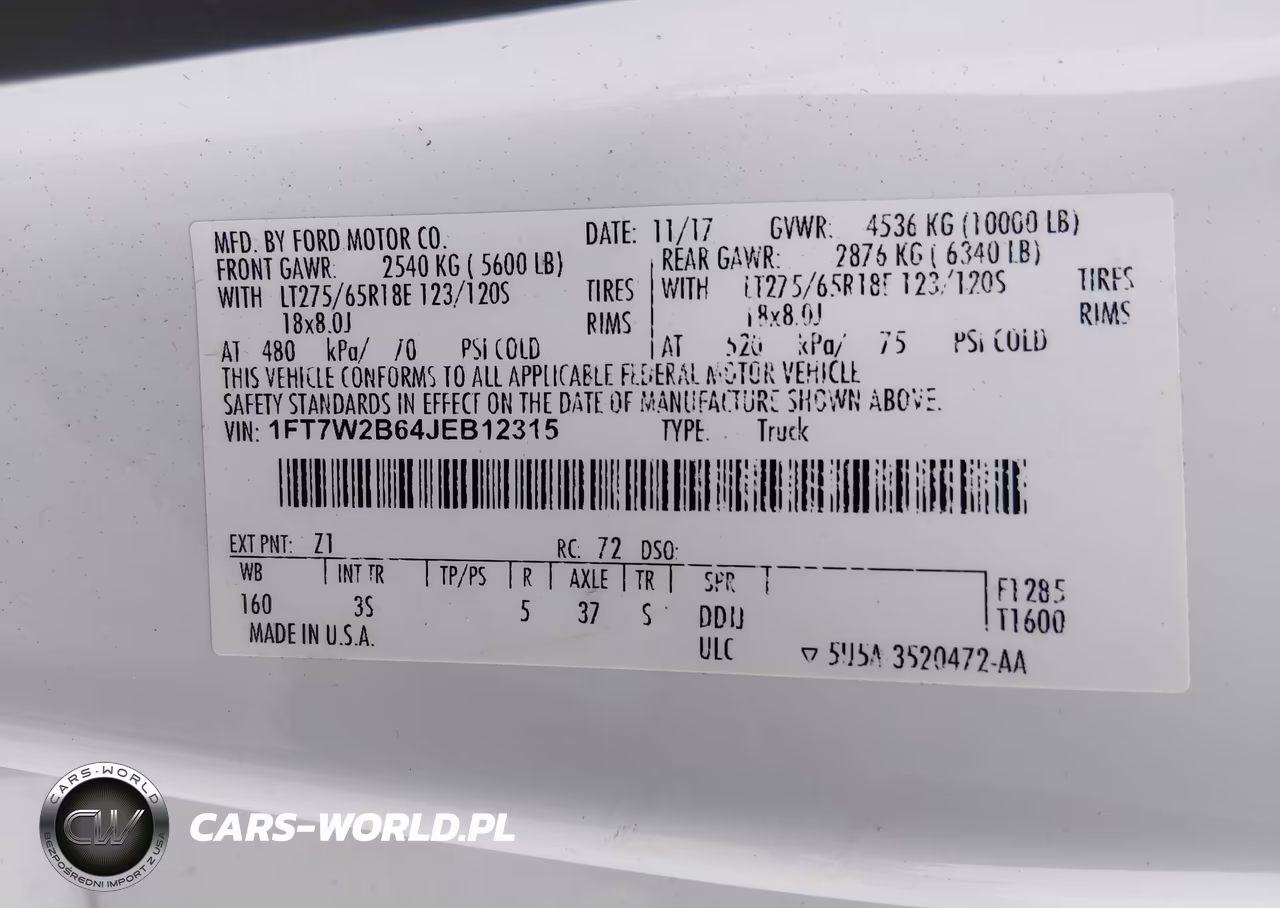 2018 Ford F-250 Xlt VIN:1FT7W2B64JEB12315 - 9