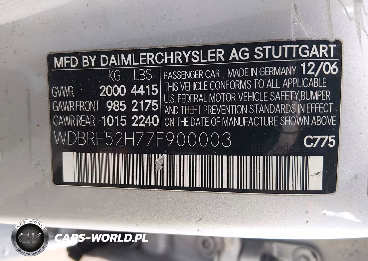 2007 Mercedes-Benz C 230 Sport VIN:WDBRF52H77F900003 - 9