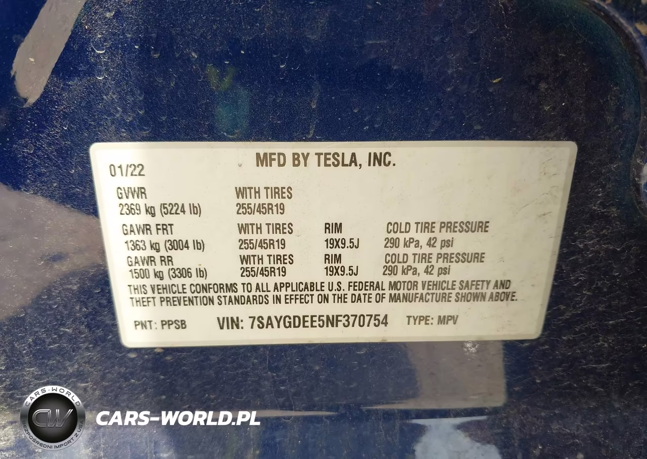 2022 Tesla Model Y Long Range Dual Motor All-Wheel Drive VIN:7SAYGDEE5NF370754 - 9