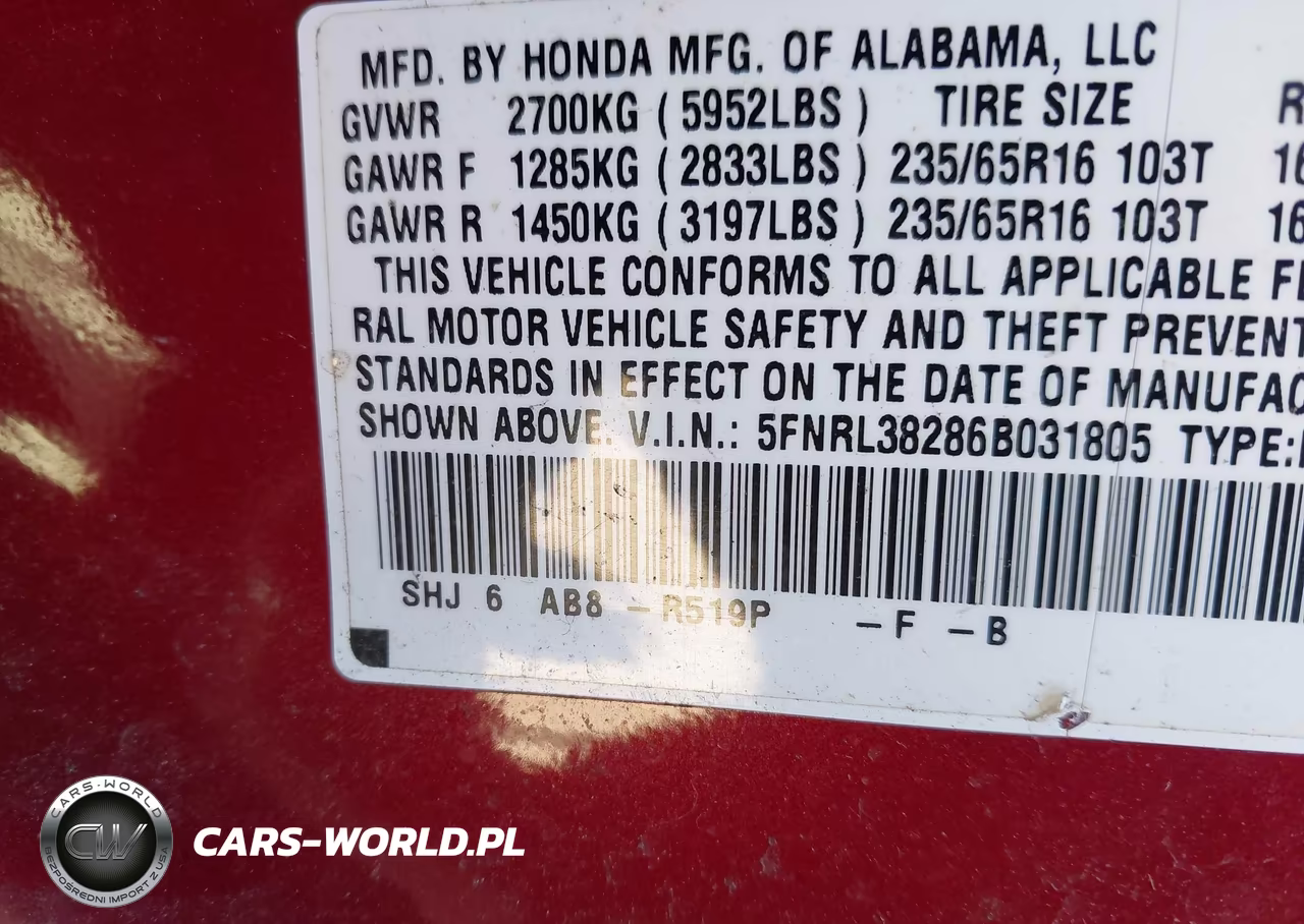 2006 Honda Odyssey Lx VIN:5FNRL38286B031805 - 9