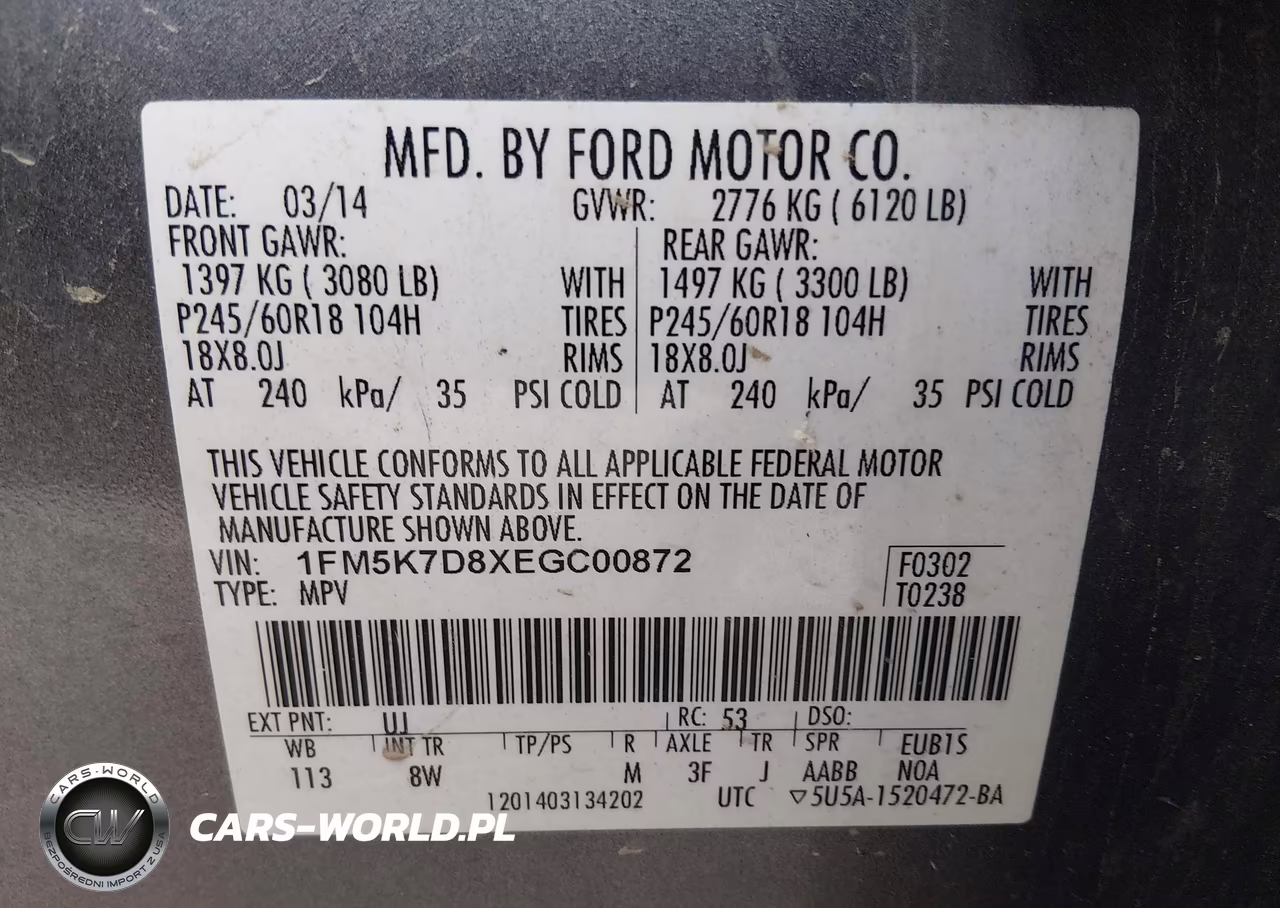 2014 Ford Explorer Xlt VIN:1FM5K7D8XEGC00872 - 9