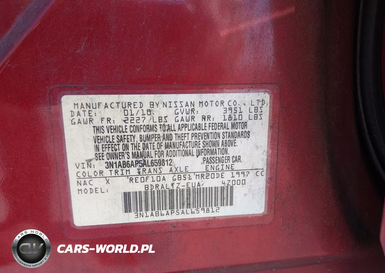2010 Nissan Sentra 2.0S VIN:3N1AB6AP5AL659812 - 9