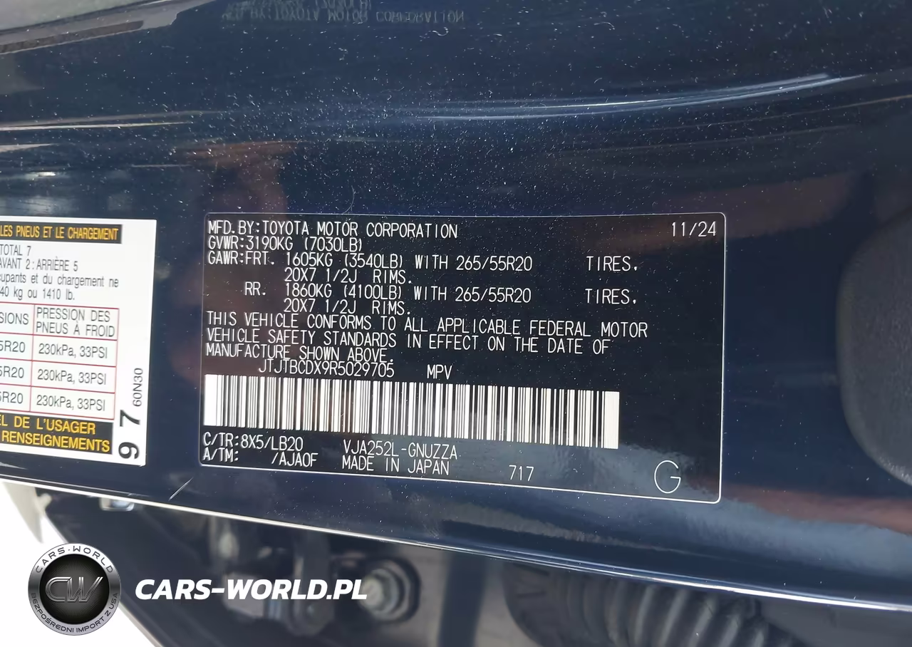 2024 Lexus Gx 550 Premium VIN:JTJTBCDX9R5029705 - 9