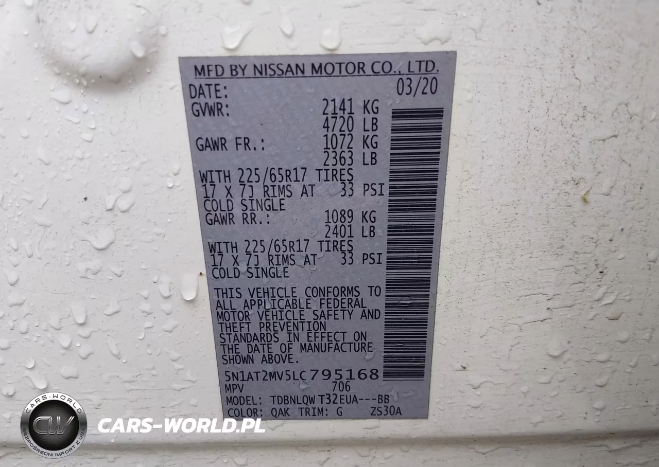 2020 Nissan Rogue Sv Intelligent Awd VIN:5N1AT2MV5LC795168 - 9