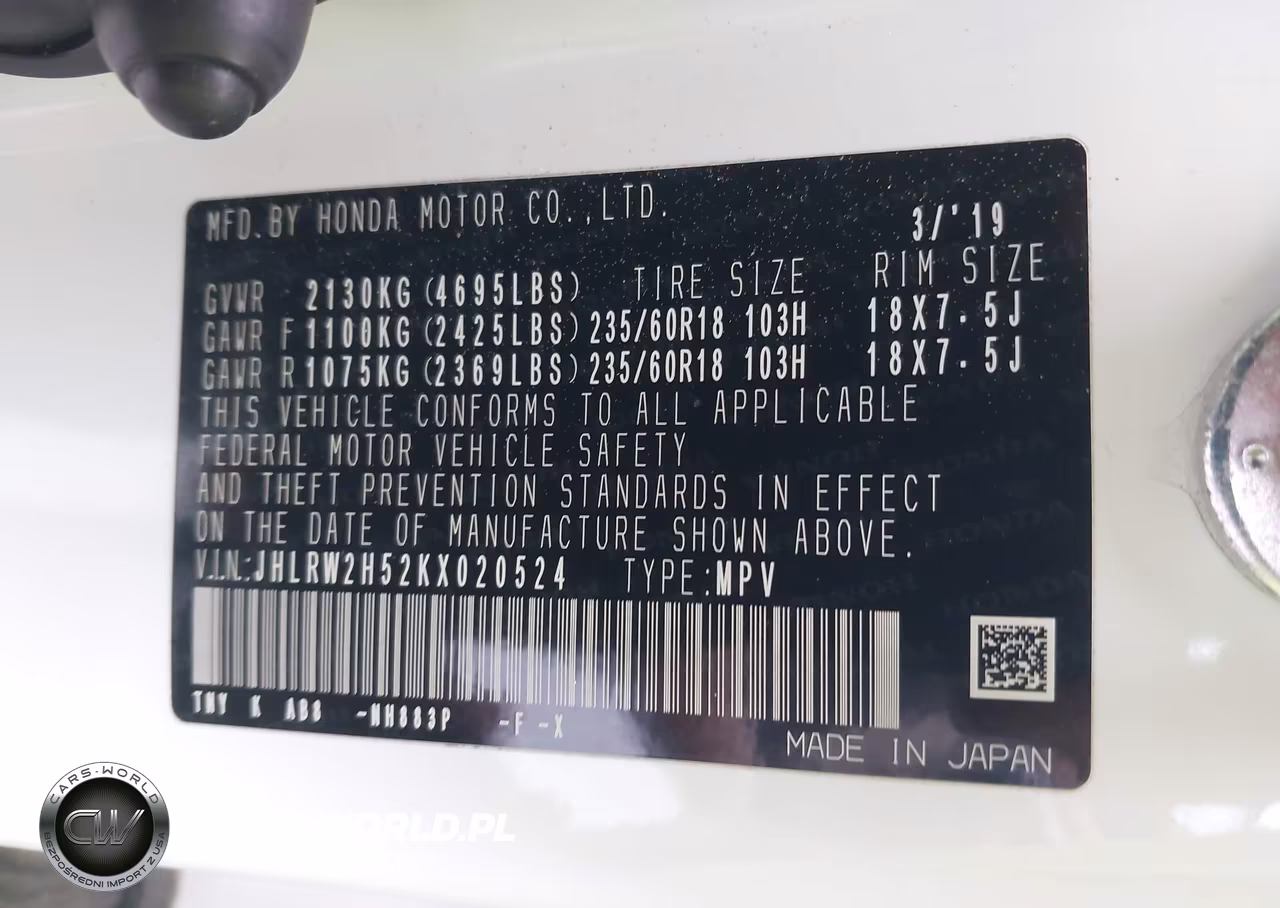 2019 Honda Cr-V Ex VIN:JHLRW2H52KX020524 - 9