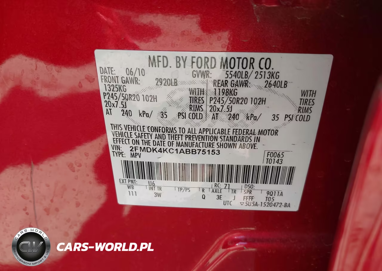 2010 Ford Edge Limited VIN:2FMDK4KC1ABB75153 - 9