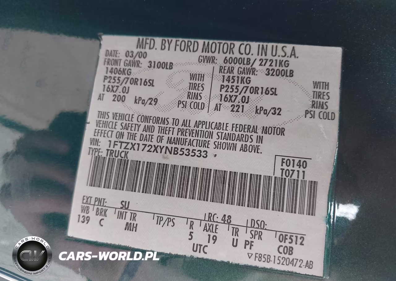 2000 Ford F-150 Work Series-Xl-Xlt VIN:1FTZX172XYNB53533 - 9