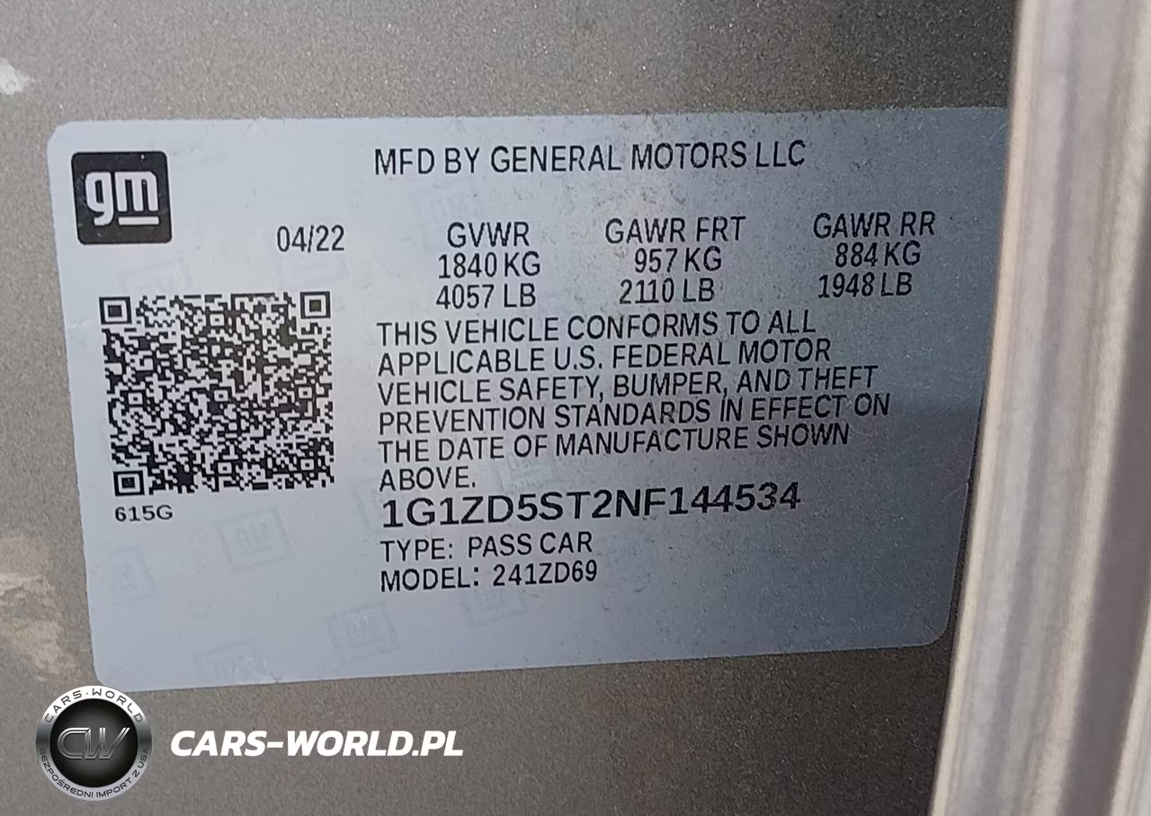 2022 Chevrolet Malibu Fwd Lt VIN:1G1ZD5ST2NF144534 - 9