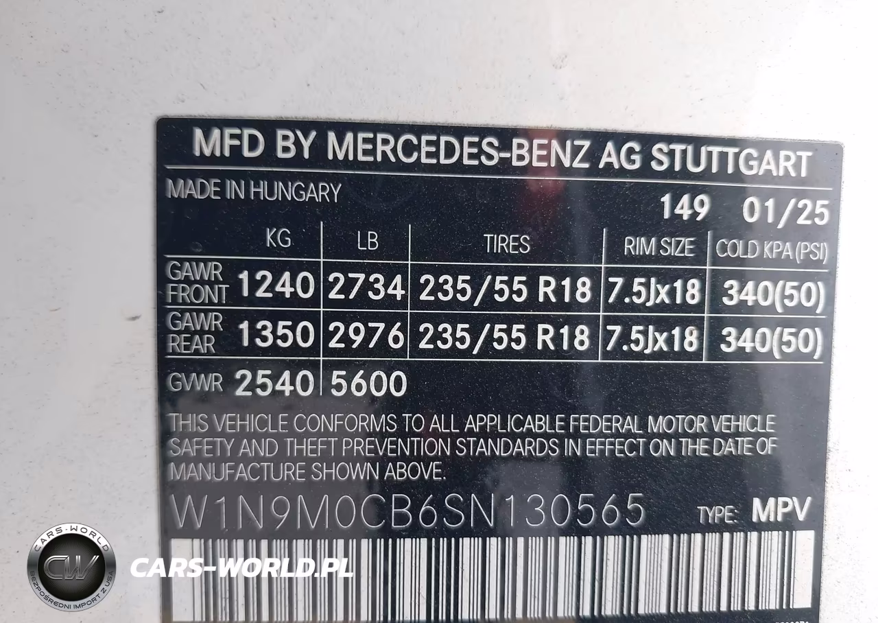 2025 Mercedes-Benz Eqb 250 Suv VIN:W1N9M0CB6SN130565 - 9