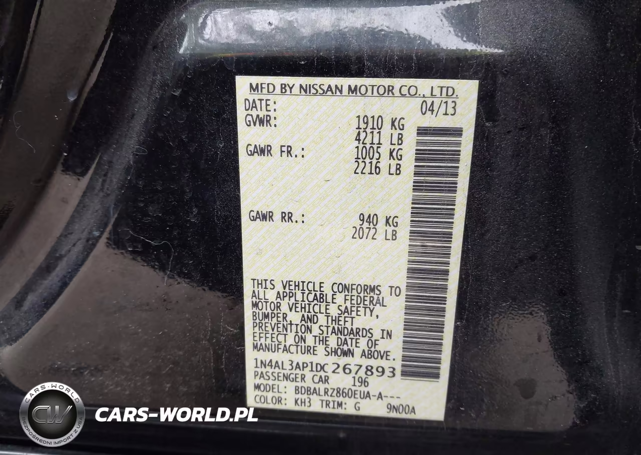 2013 Nissan Altima 2.5 S VIN:1N4AL3AP1DC267893 - 9