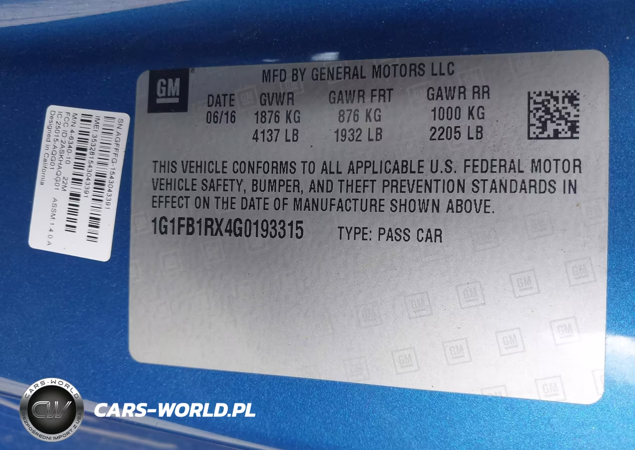 2016 Chevrolet Camaro 1Lt VIN:1G1FB1RX4G0193315 - 9