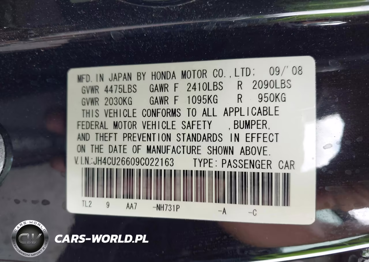2009 Acura Tsx VIN:JH4CU26609C022163 - 9