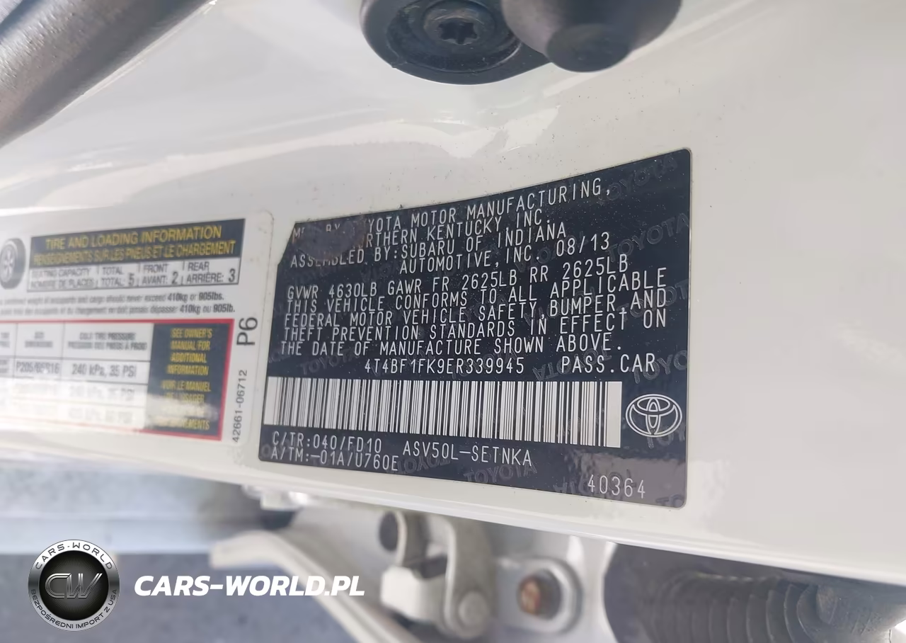 2014 Toyota Camry Le VIN:4T4BF1FK9ER339945 - 9