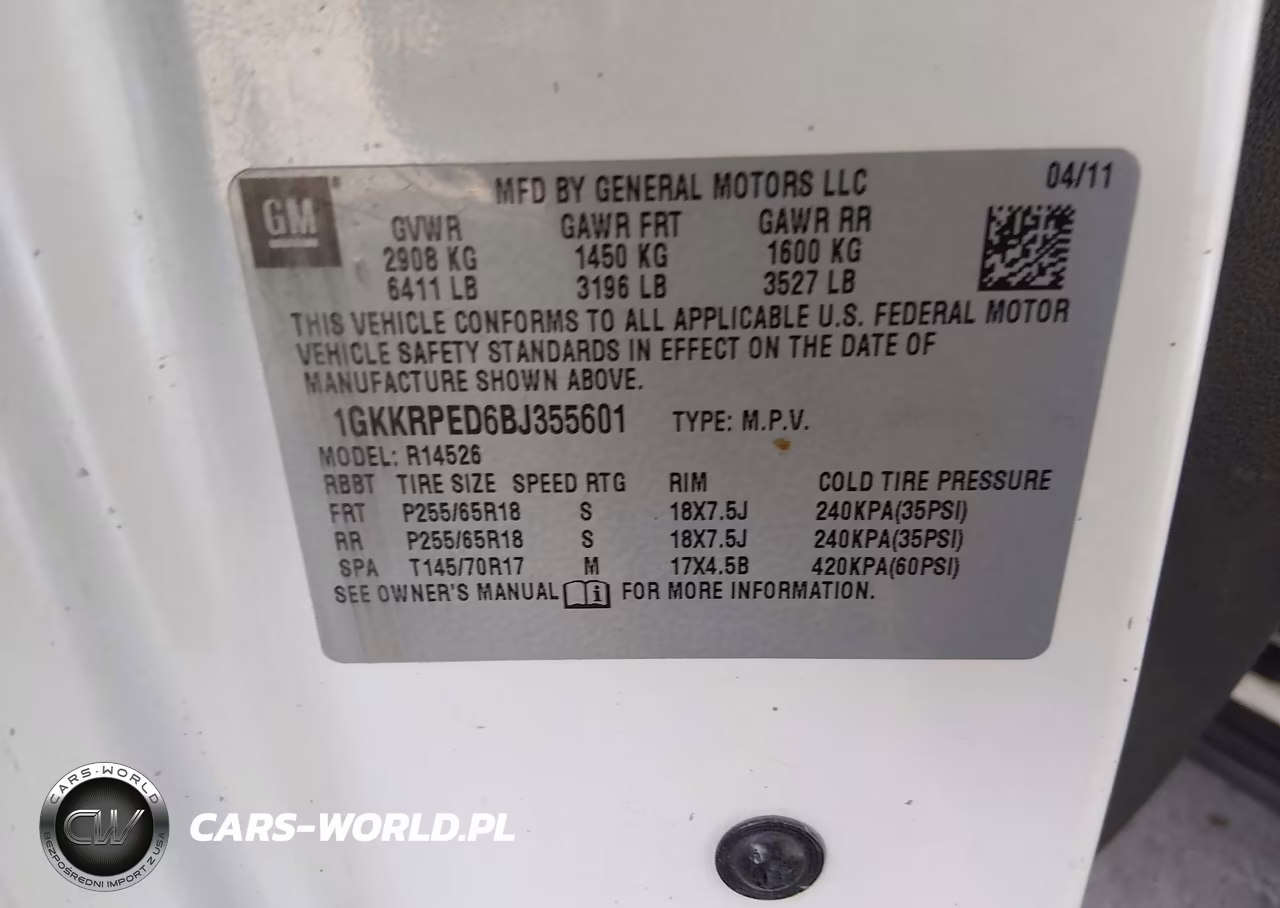 2011 GMC Acadia Sle VIN:1GKKRPED6BJ355601 - 9