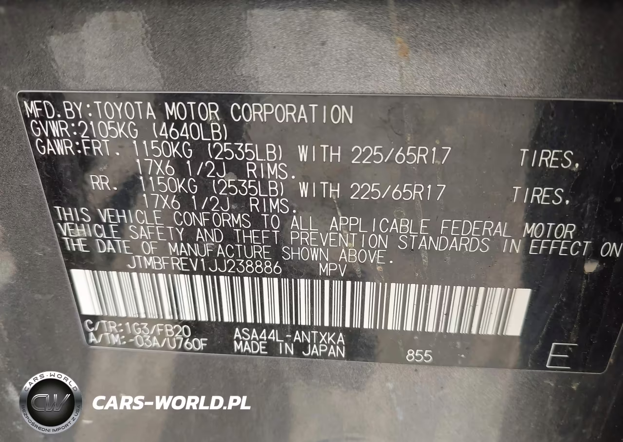 2018 Toyota Rav4 Le VIN:JTMBFREV1JJ238886 - 9