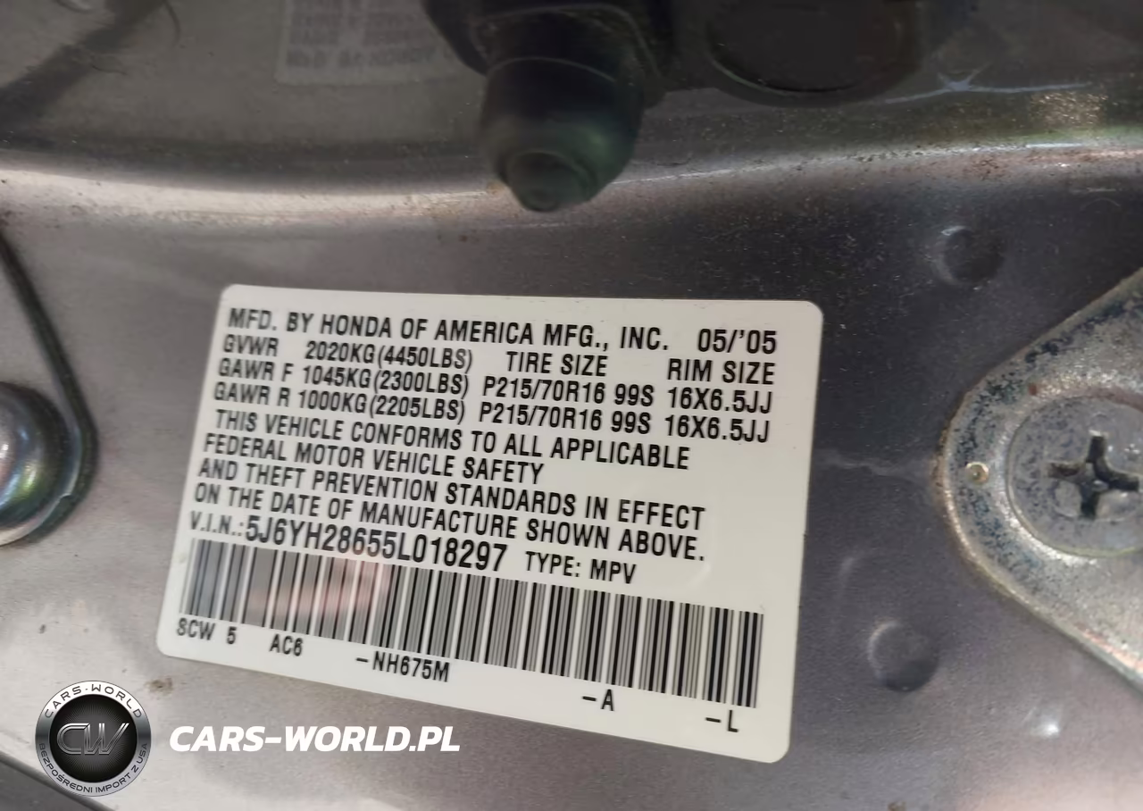2005 Honda Element Ex VIN:5J6YH28655L018297 - 9