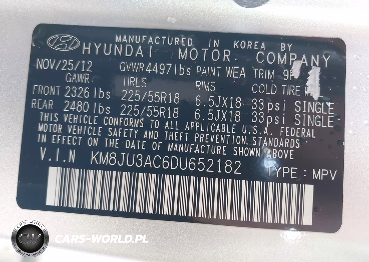 2013 Hyundai Tucson Limited VIN:KM8JU3AC6DU652182 - 9