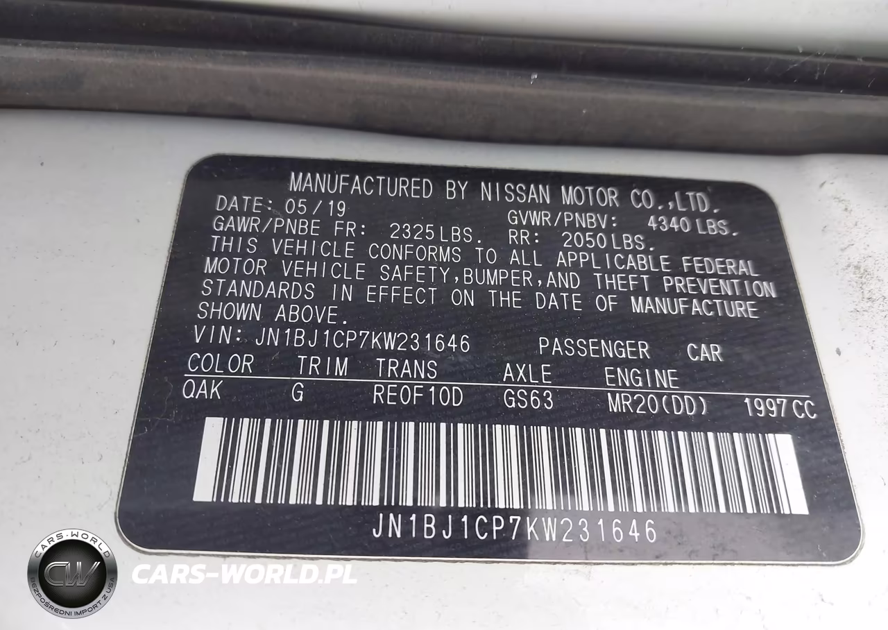 2019 Nissan Rogue Sport S VIN:JN1BJ1CP7KW231646 - 9