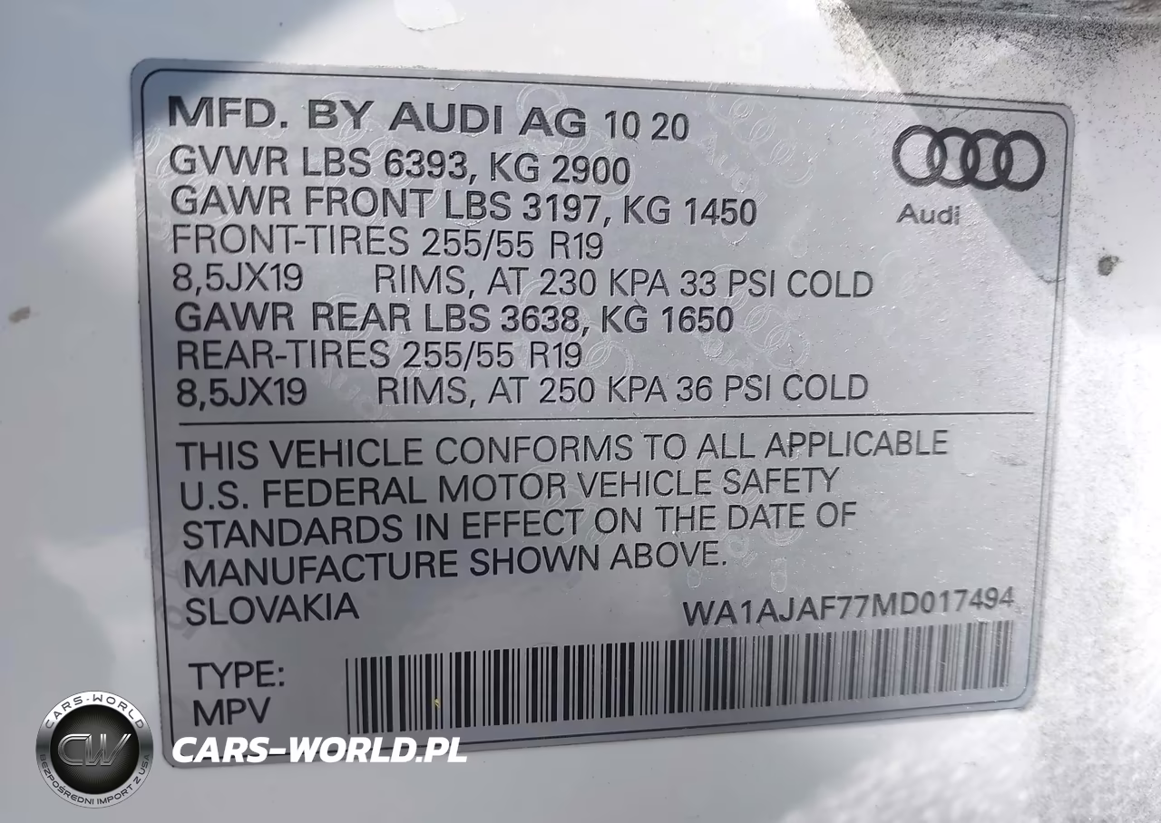 2021 Audi Q7 Premium 45 Tfsi Quattro Tiptronic VIN:WA1AJAF77MD017494 - 9