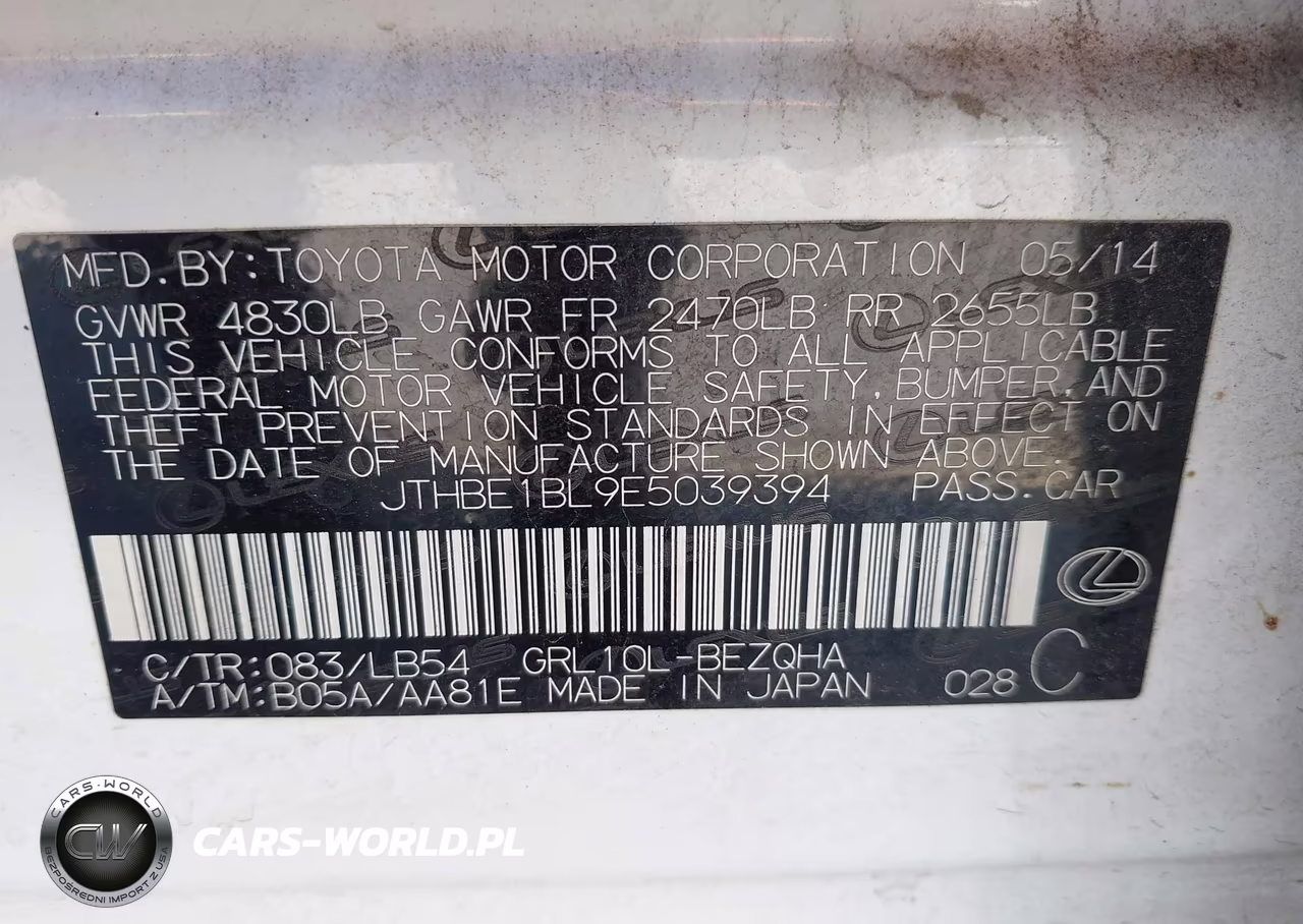 2014 Lexus Gs 350 VIN:JTHBE1BL9E5039394 - 9