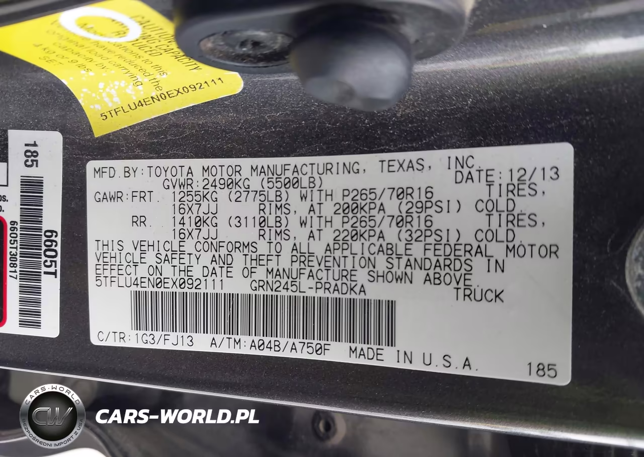 2014 Toyota Tacoma Base V6 VIN:5TFLU4EN0EX092111 - 9