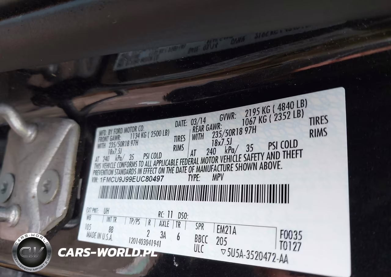 2014 Ford Escape Titanium VIN:1FMCU9J99EUC80497 - 9