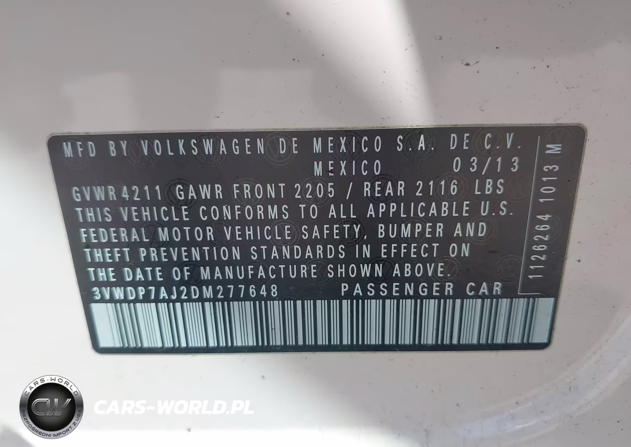 2013 Volkswagen Jetta 2.5L Se VIN:3VWDP7AJ2DM277648 - 9