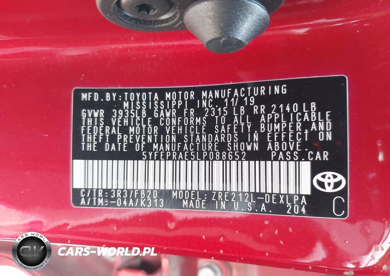 2020 Toyota Corolla Le VIN:5YFEPRAE5LP088652 - 9
