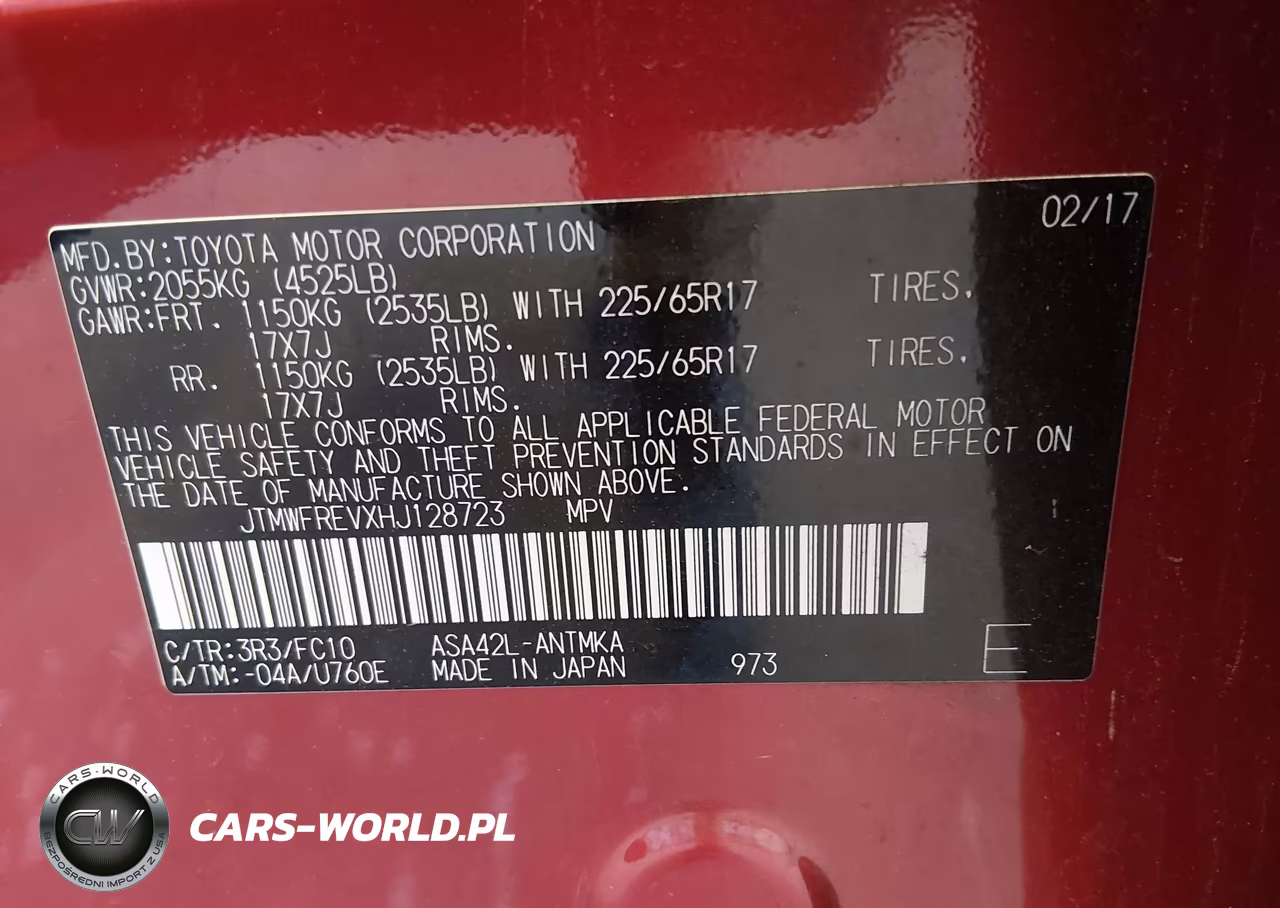 2017 Toyota Rav4 Xle VIN:JTMWFREVXHJ128723 - 9