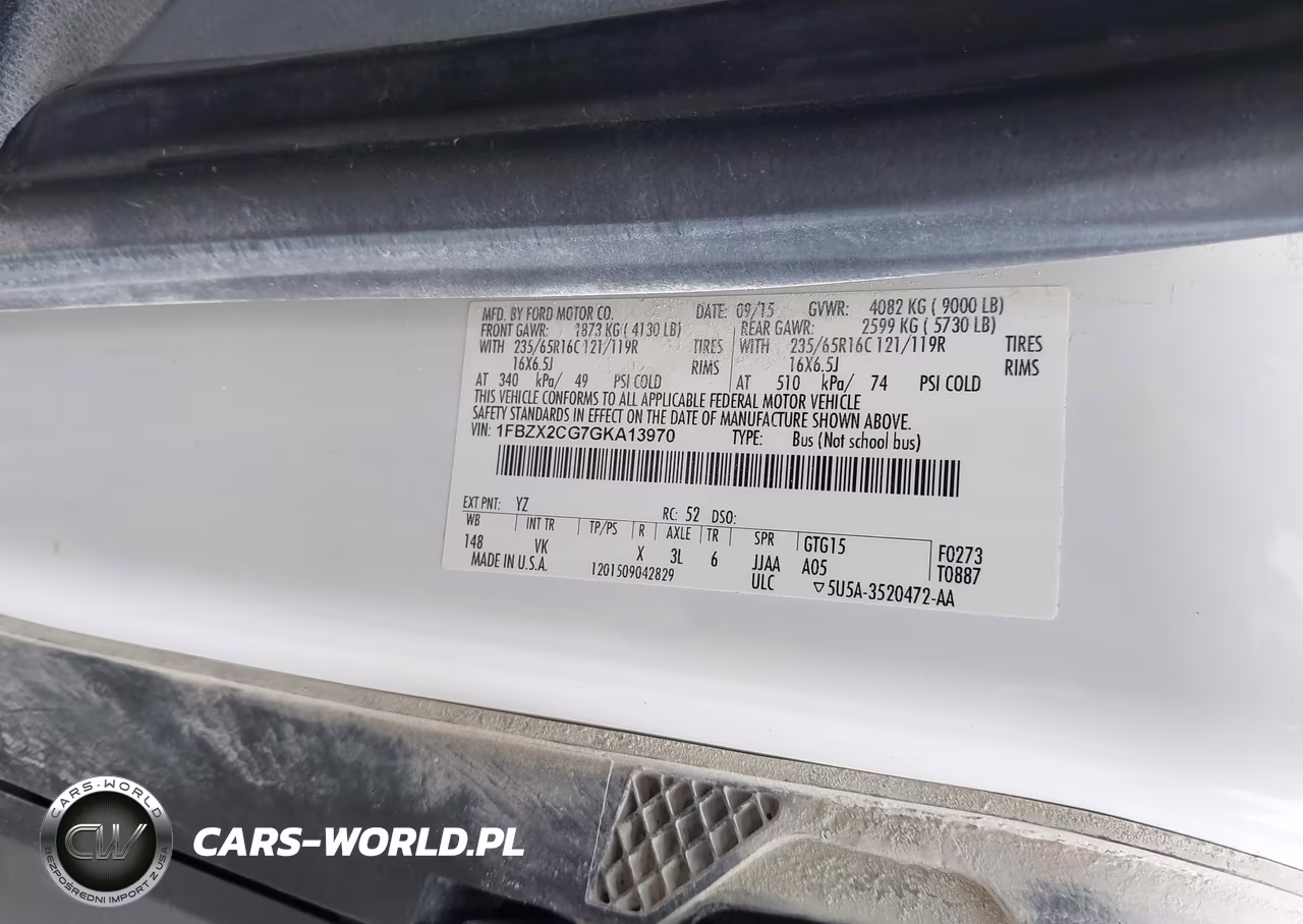 2016 Ford Transit-350 Xl VIN:1FBZX2CG7GKA13970 - 9